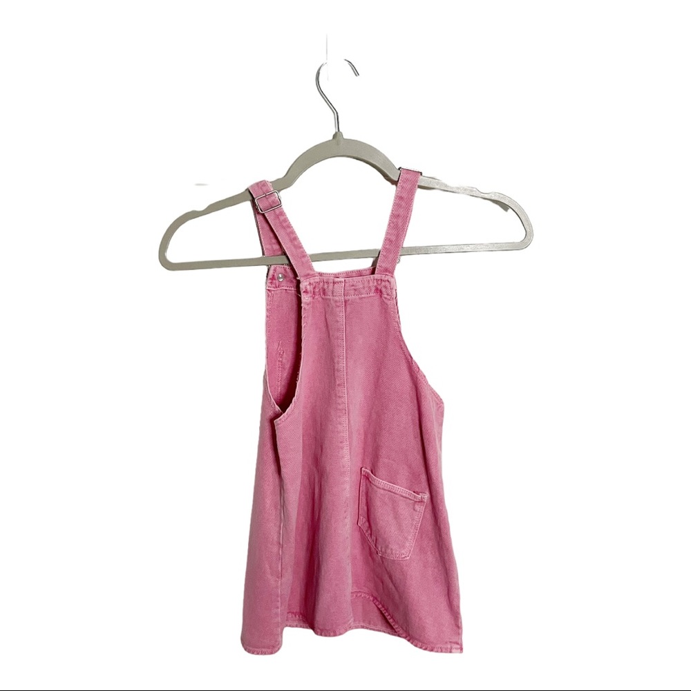 Zara Girls Denim Overall Jumper Dress Pink Size 4 - 5 - Picture 2 of 3